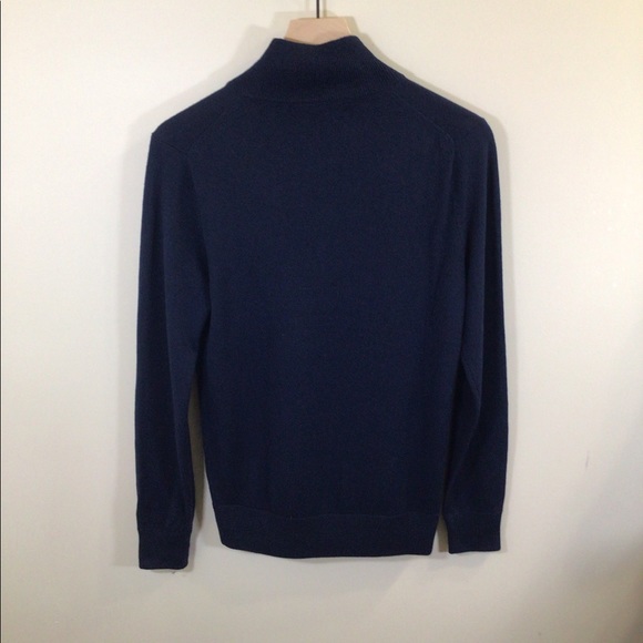 J. Crew 100% Merino Wool Half-Zip Sweater Navy - Picture 4 of 4